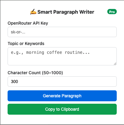 Smart Paragraph Writer in action